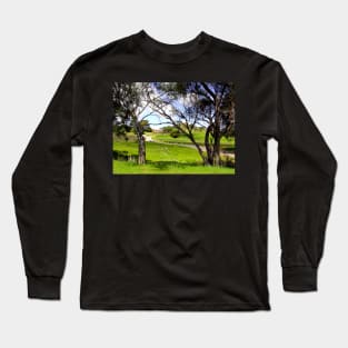 Australian Vineyard Landscape Long Sleeve T-Shirt